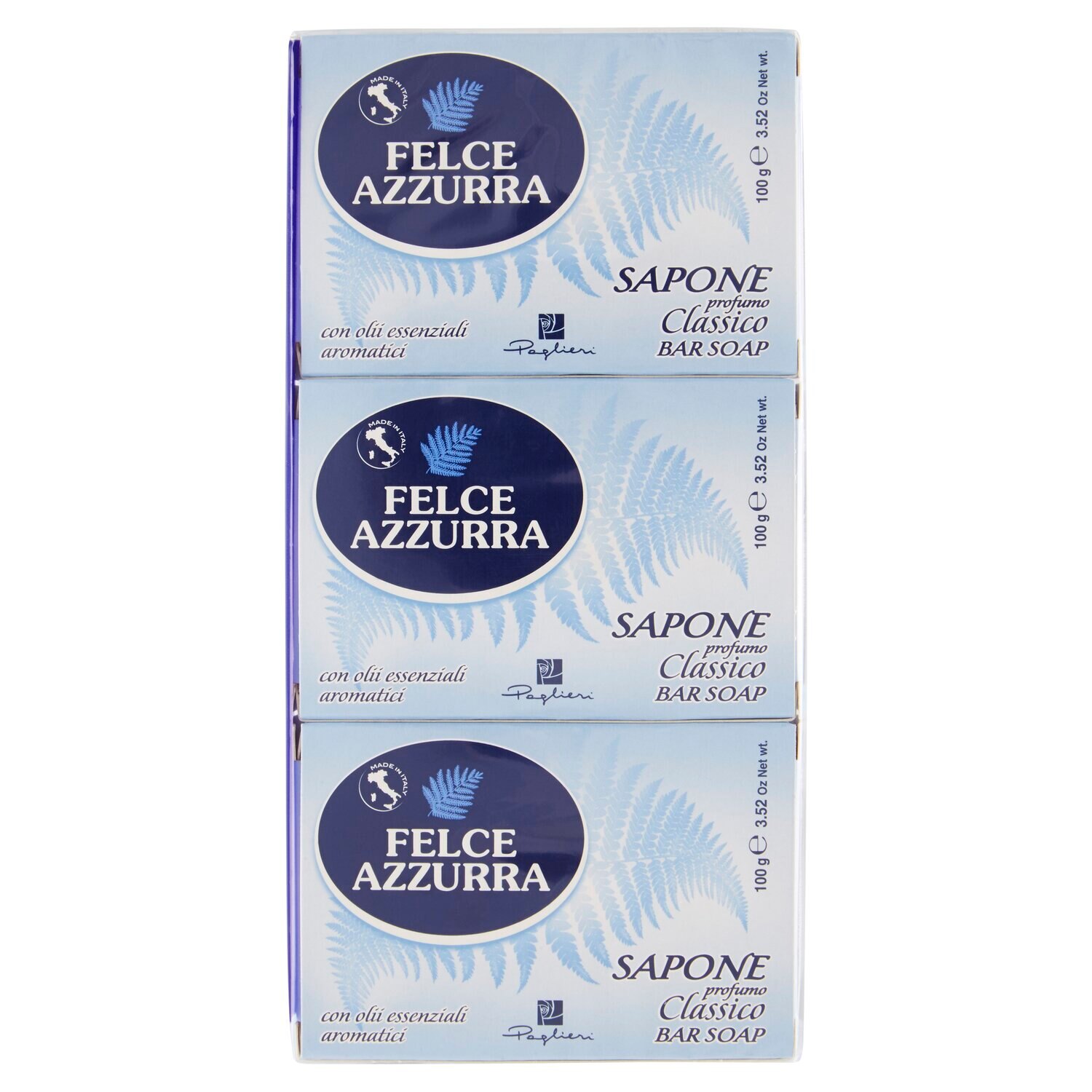 Sapun Solid Felce Azzurra Parfum Clasic, set 3 buc x 100g